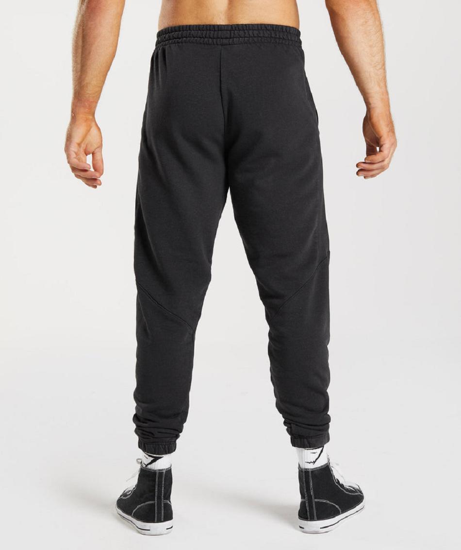 Spodnie Do Biegania Męskie Gymshark Power Washed Czarne | PL 3315ZUT